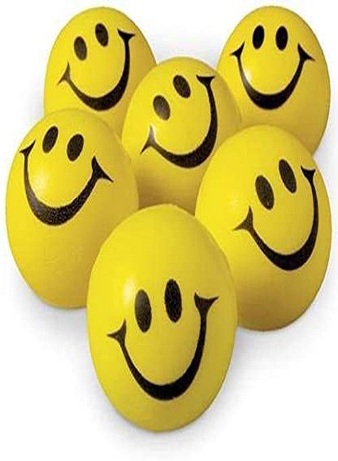 Woolco Smiley Soft Balls Cute Funny Yellow Emoji Happy Smiley Face Squeeze Sponge Balls(Pack of 6) - Image 1